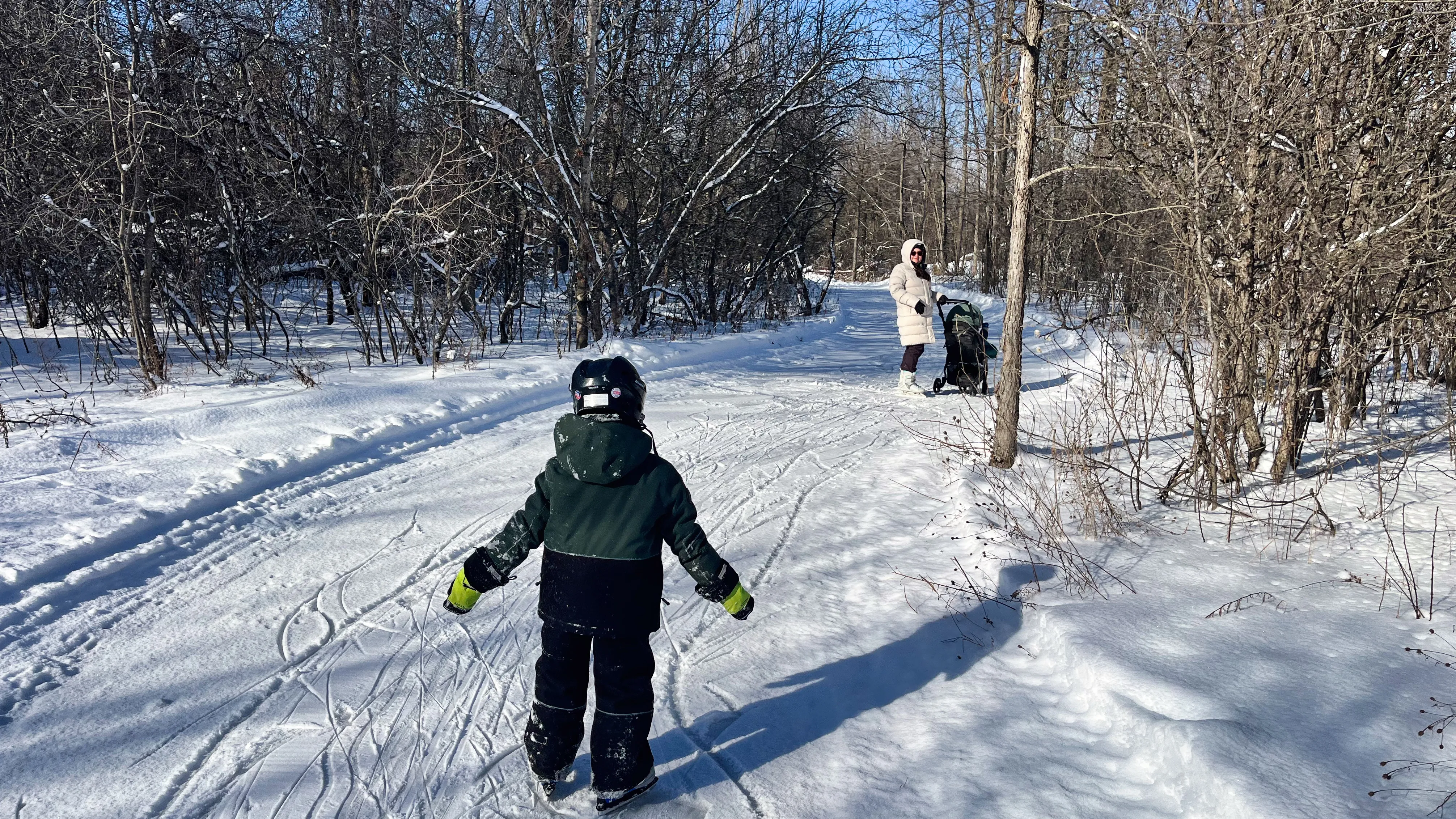 Así se ve patinar en el bosque